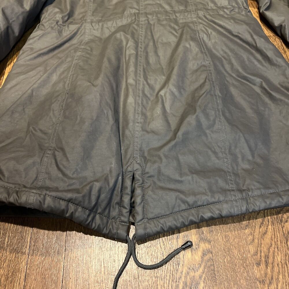 Laundry By Shelli Segal Coat Waxed Brown Black Trim Draw String Waist Size XL - Picture 9 of 16